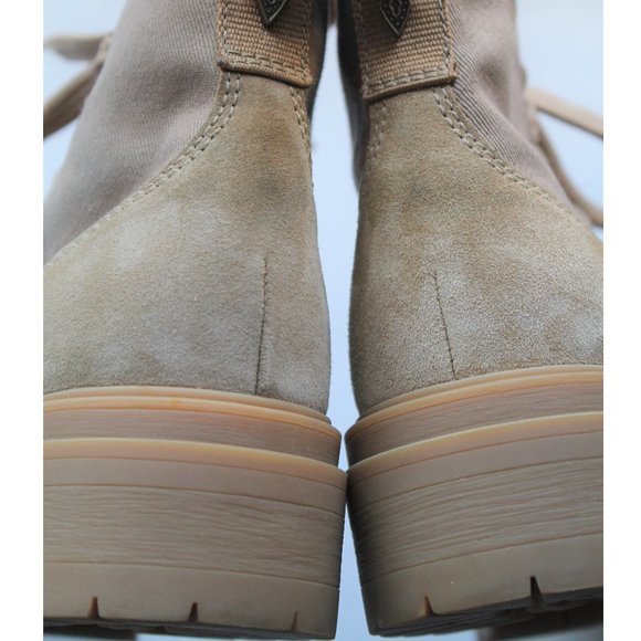 BA&SH Canastra Lace-Up Ankle Boots / Size 36 / Beige Leather Suede Combat - Picture 10 of 14